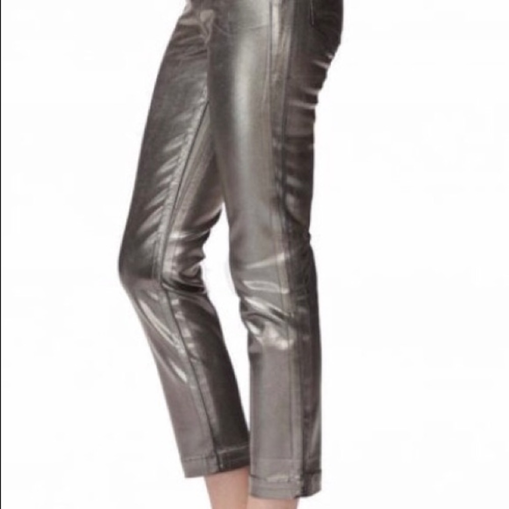 J Brand Ruby Galactic Silver Coated Cigarette Pant